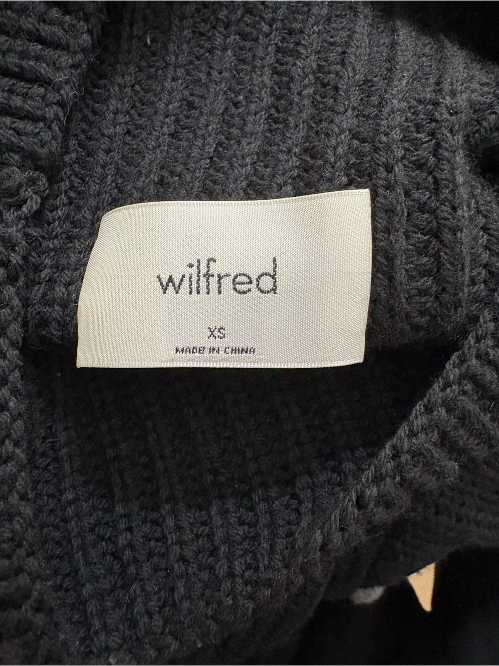 Wilfred Aritzia Black Merino Wool Knit Sweater Dress MockNeck Size XS Minimalist - Picture 8 of 10